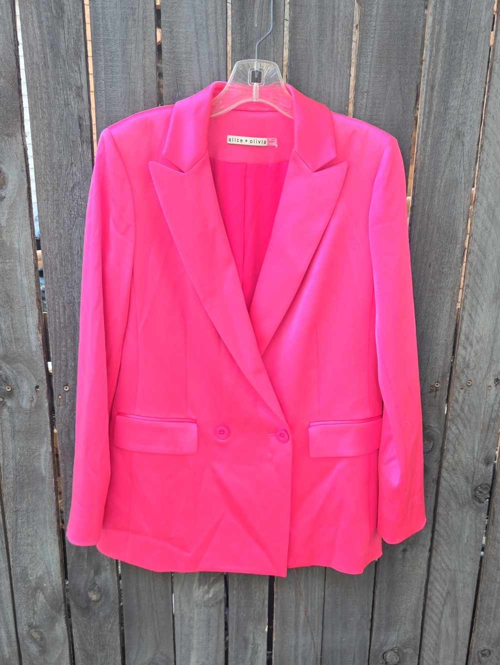 Alice + Olivia Vibrant Pink Double-Breasted Blazer Size 2